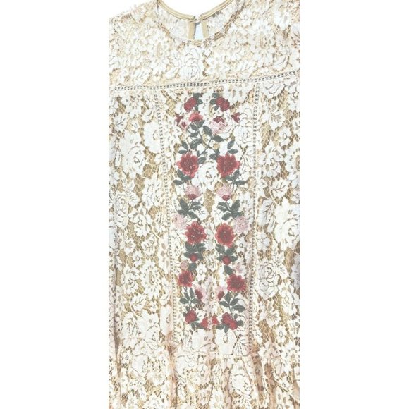 Francesca's Lace Dress Ladies XXS Ivory with floral insert lined NWT - Picture 5 of 11